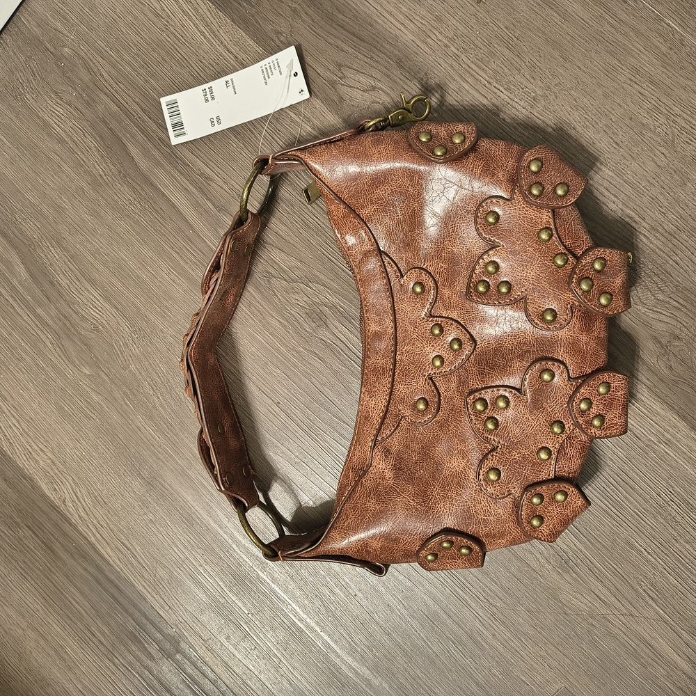 Brown Studded Women's Bag - Picture 5 of 8